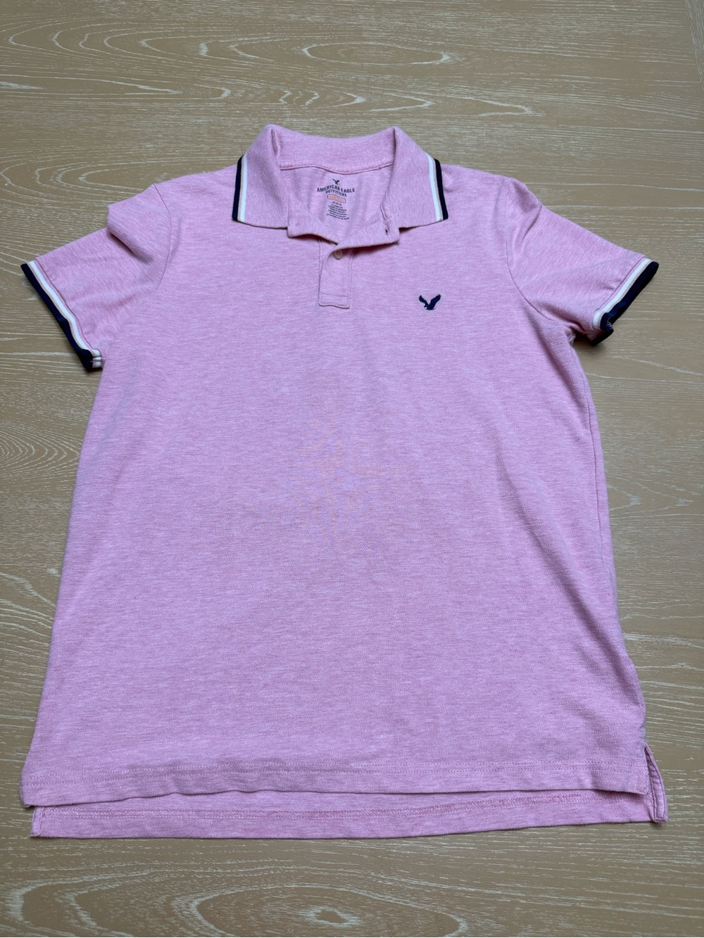 American Eagle Outfitters Light Pink Polo with Navy Trim